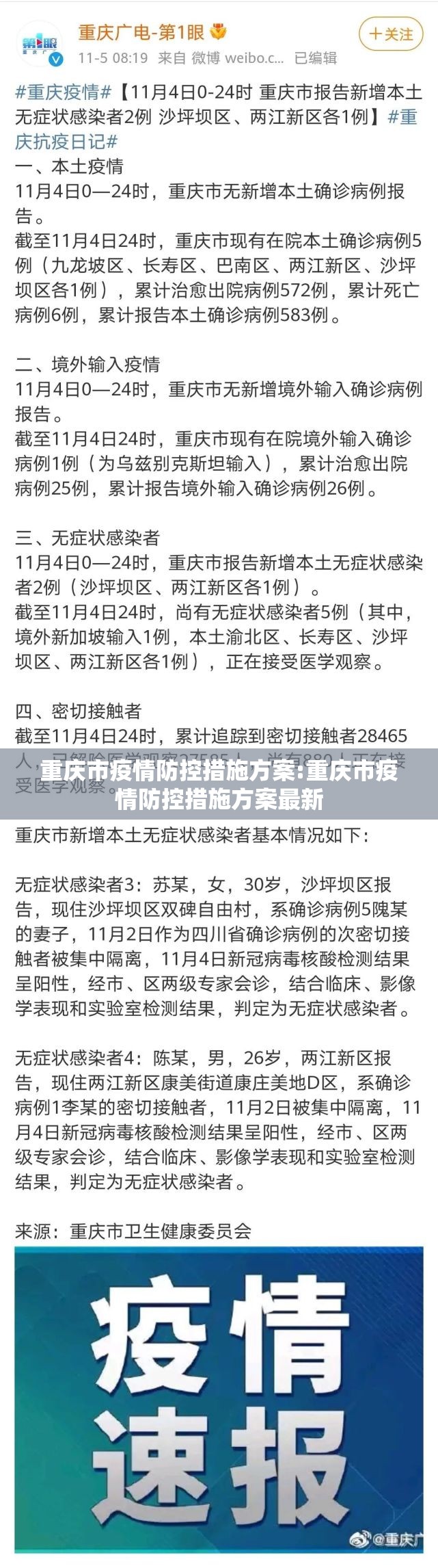 重庆市疫情防控措施方案:重庆市疫情防控措施方案最新