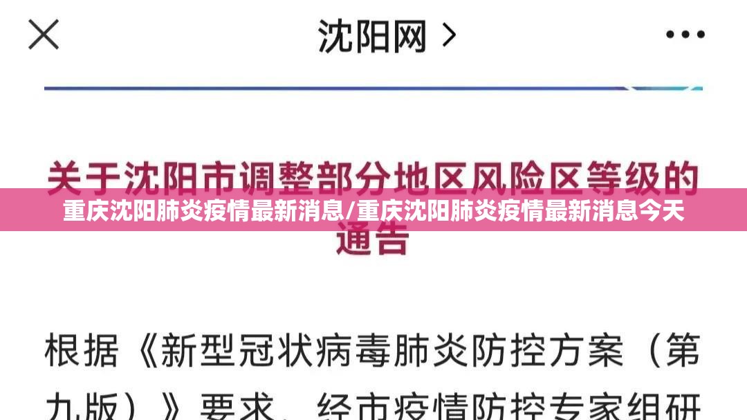 重庆沈阳肺炎疫情最新消息/重庆沈阳肺炎疫情最新消息今天